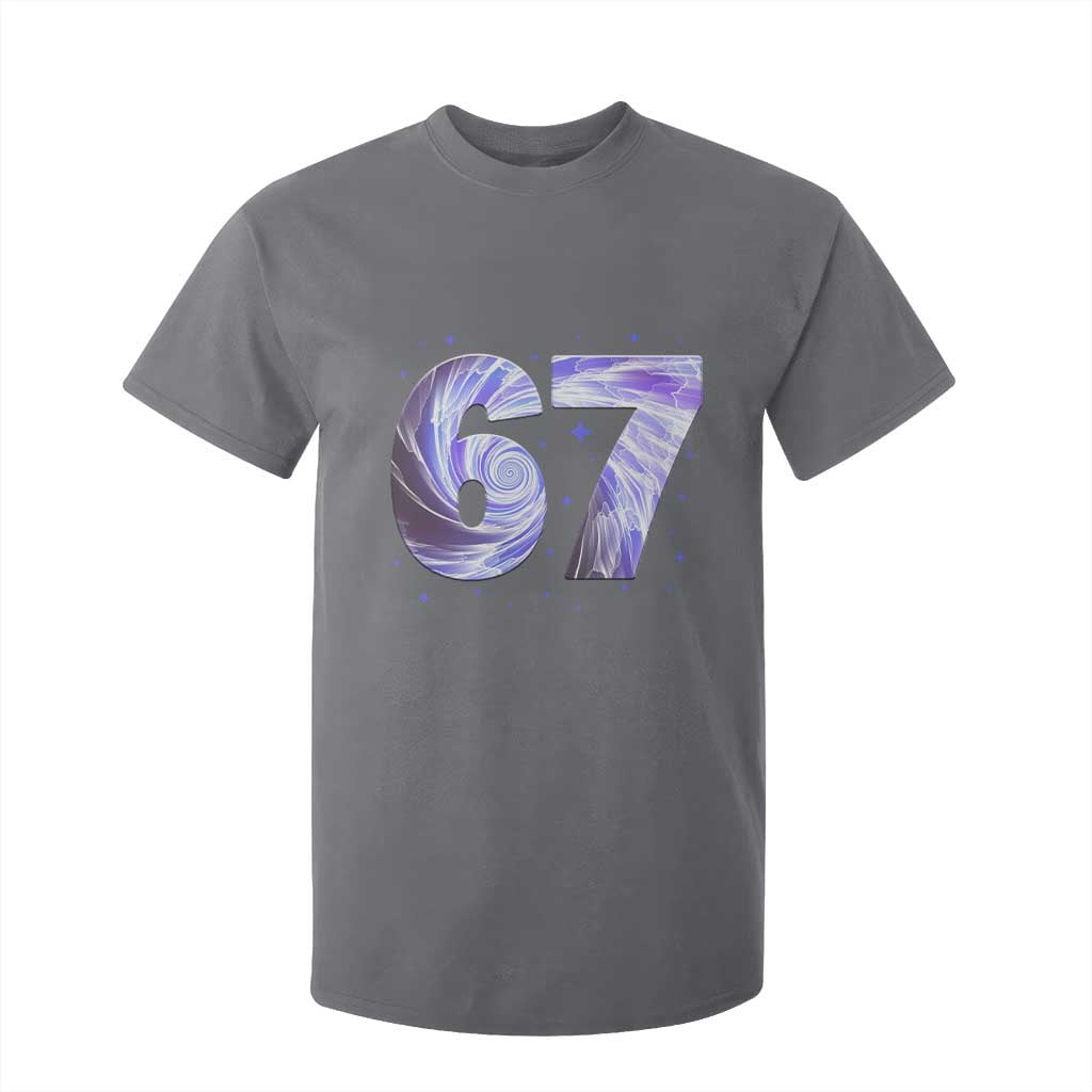 Swirl Effect Printed Six Seven Meme T Shirt For Kid Gen Z Alpha Gift TS12 Charcoal Print Your Wear