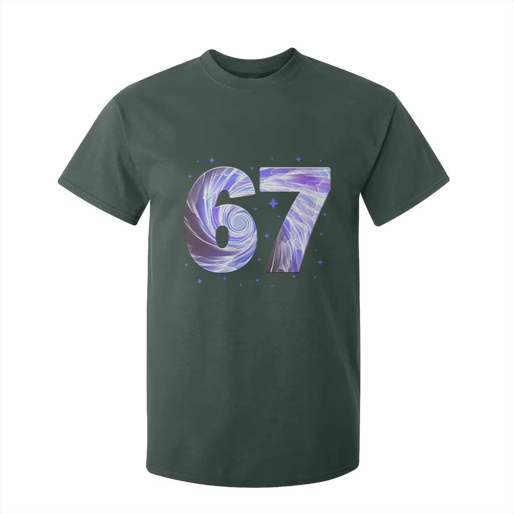 Swirl Effect Printed Six Seven Meme T Shirt For Kid Gen Z Alpha Gift TS12 Dark Forest Green Print Your Wear