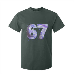 Swirl Effect Printed Six Seven Meme T Shirt For Kid Gen Z Alpha Gift TS12 Dark Forest Green Print Your Wear