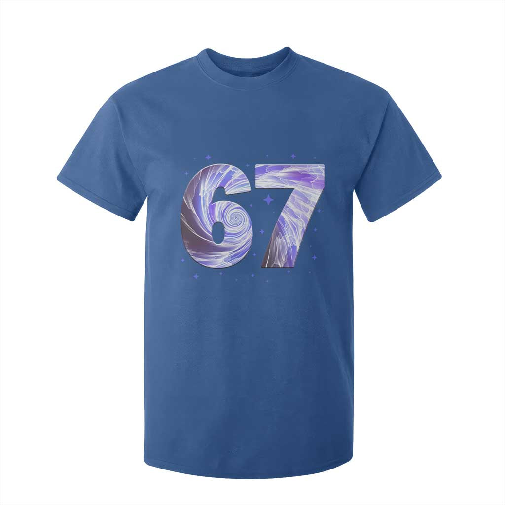 Swirl Effect Printed Six Seven Meme T Shirt For Kid Gen Z Alpha Gift TS12 Royal Blue Print Your Wear
