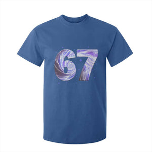 Swirl Effect Printed Six Seven Meme T Shirt For Kid Gen Z Alpha Gift TS12 Royal Blue Print Your Wear