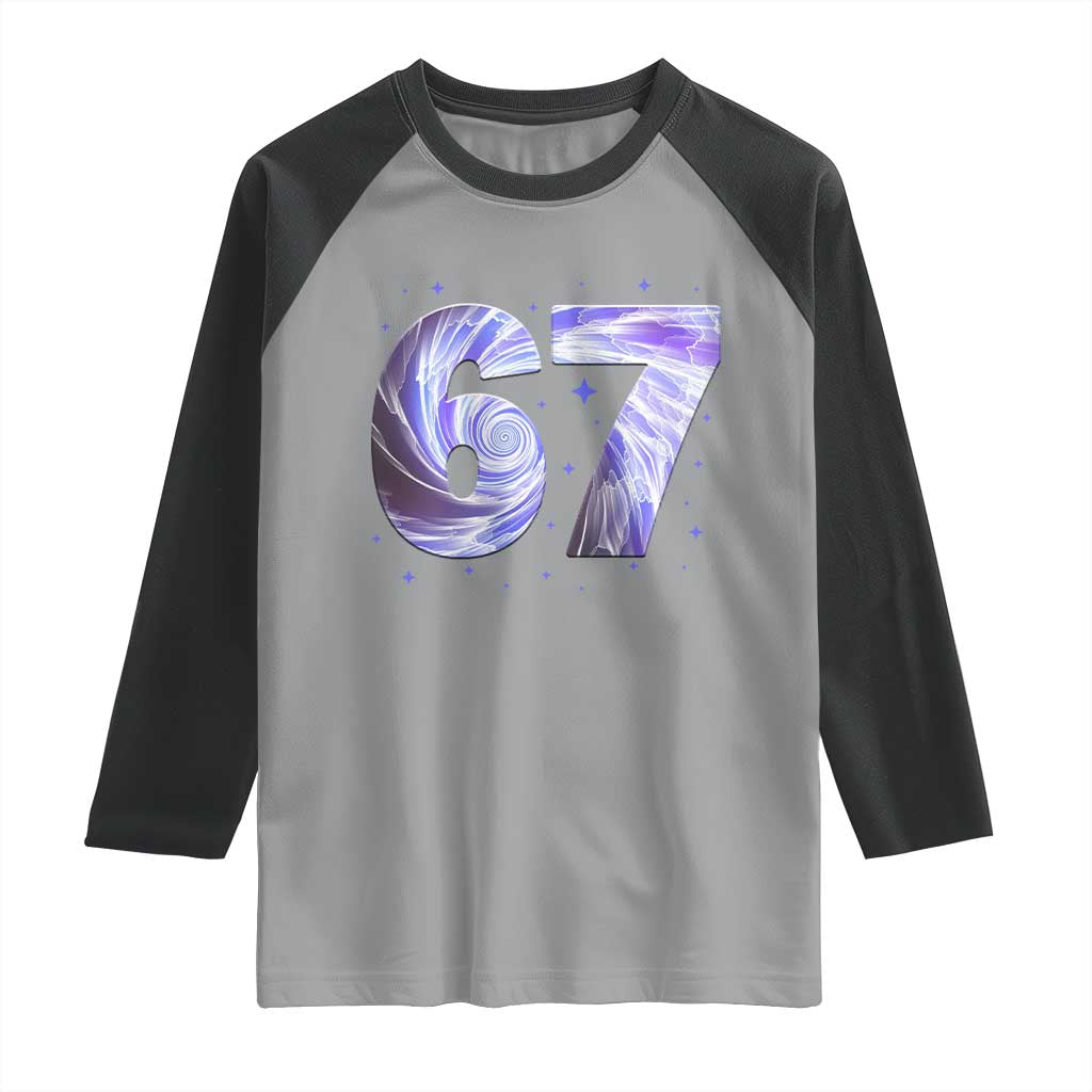 Swirl Effect Printed Six Seven Meme Raglan Shirt Gen Z Alpha Gift TS12 Sport Gray Black Print Your Wear