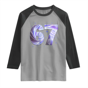 Swirl Effect Printed Six Seven Meme Raglan Shirt Gen Z Alpha Gift TS12 Sport Gray Black Print Your Wear