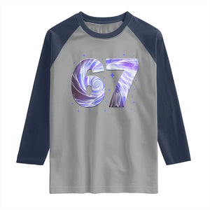 Swirl Effect Printed Six Seven Meme Raglan Shirt Gen Z Alpha Gift TS12 Sport Gray Navy Print Your Wear