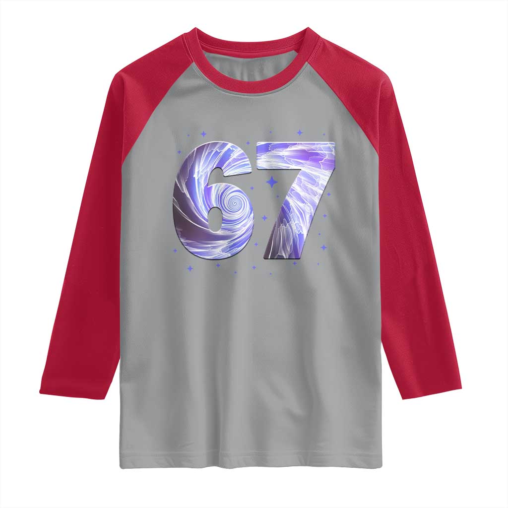 Swirl Effect Printed Six Seven Meme Raglan Shirt Gen Z Alpha Gift TS12 Sport Gray Red Print Your Wear