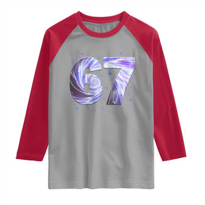 Swirl Effect Printed Six Seven Meme Raglan Shirt Gen Z Alpha Gift TS12 Sport Gray Red Print Your Wear