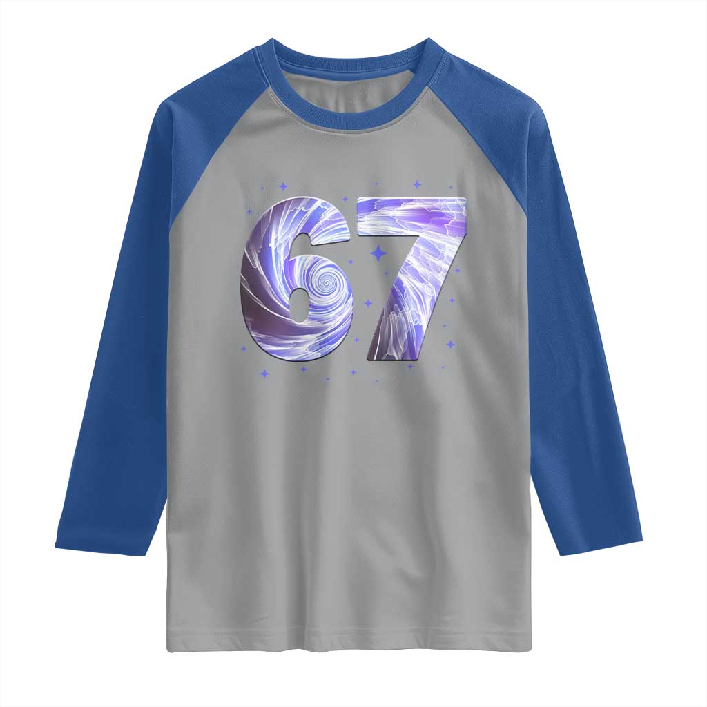Swirl Effect Printed Six Seven Meme Raglan Shirt Gen Z Alpha Gift TS12 Sport Gray Royal Print Your Wear