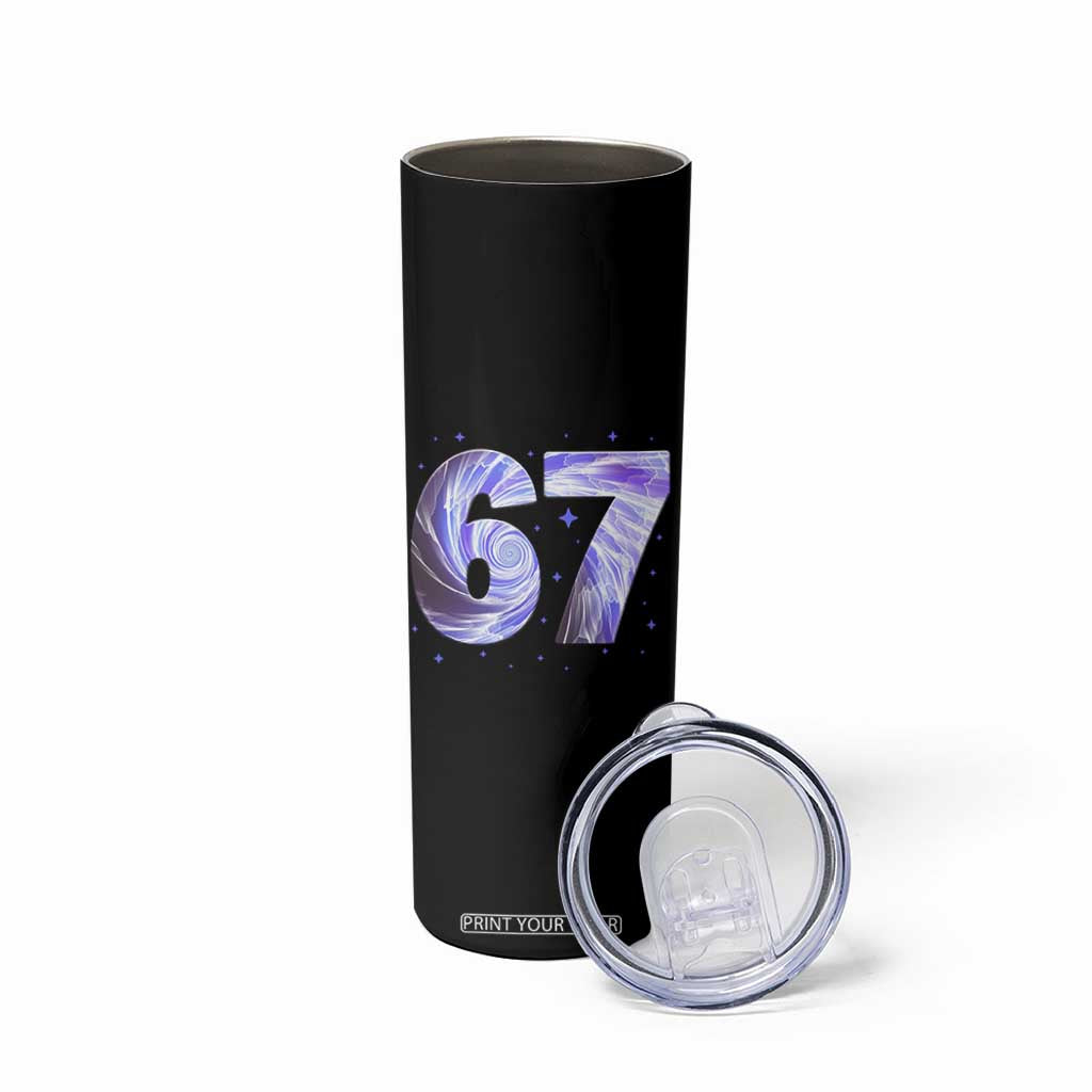 Swirl Effect Printed Six Seven Meme Skinny Tumbler Gen Z Alpha Gift TS12 Print Your Wear