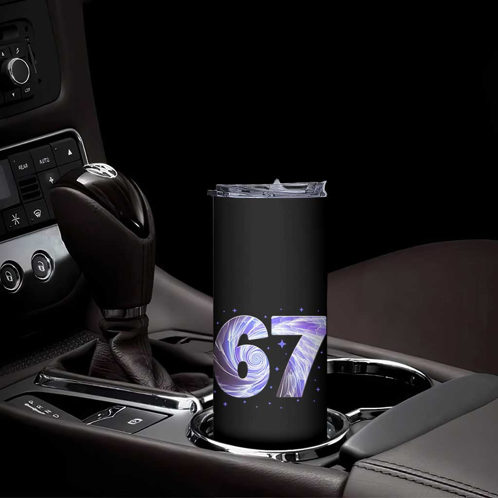 Swirl Effect Printed Six Seven Meme Skinny Tumbler Gen Z Alpha Gift TS12 Print Your Wear