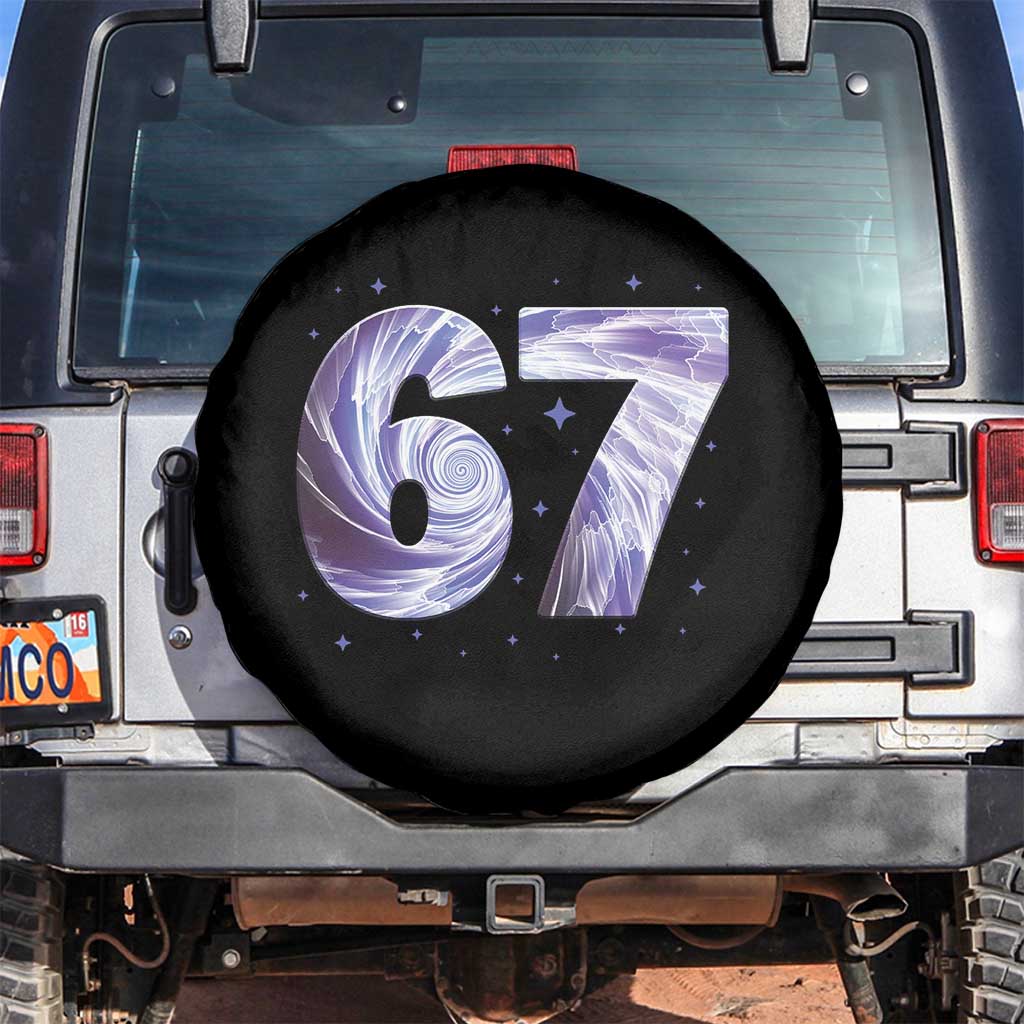 Swirl Effect Printed Six Seven Meme Spare Tire Cover Gen Z Alpha Gift TS12 No hole Black Print Your Wear