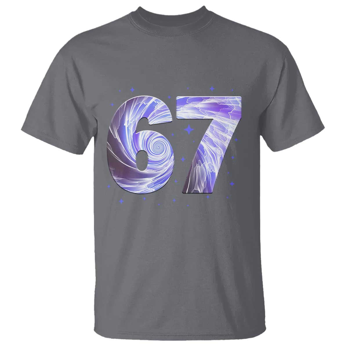 Swirl Effect Printed Six Seven Meme T Shirt Gen Z Alpha Gift TS12 Charcoal Print Your Wear