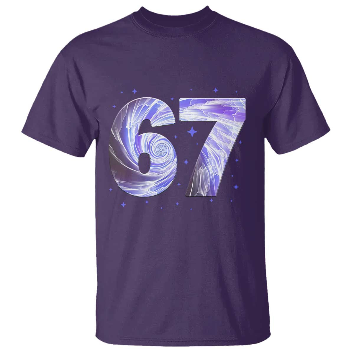 Swirl Effect Printed Six Seven Meme T Shirt Gen Z Alpha Gift TS12 Purple Print Your Wear