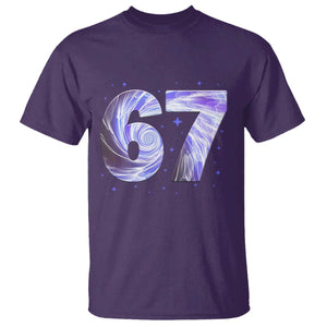 Swirl Effect Printed Six Seven Meme T Shirt Gen Z Alpha Gift TS12 Purple Print Your Wear