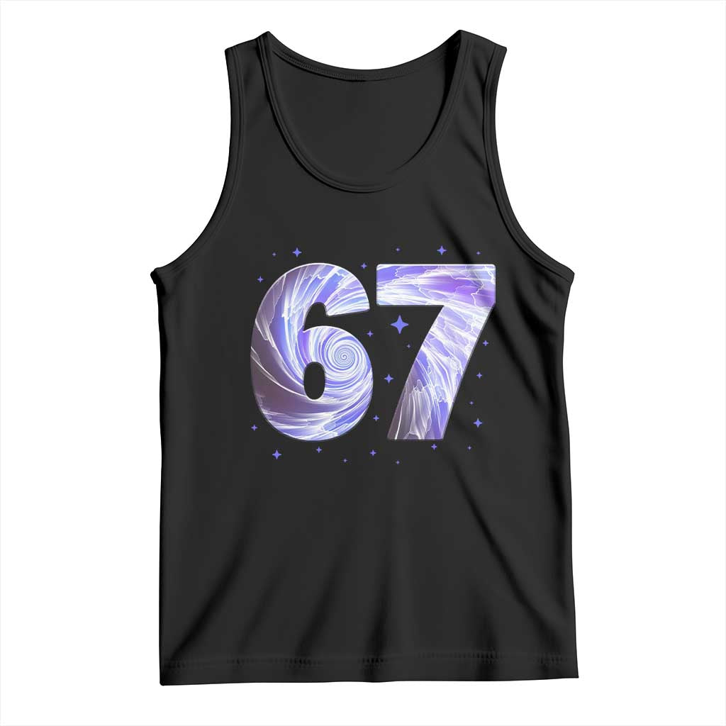 Swirl Effect Printed Six Seven Meme Tank Top Gen Z Alpha Gift TS12 Black Print Your Wear