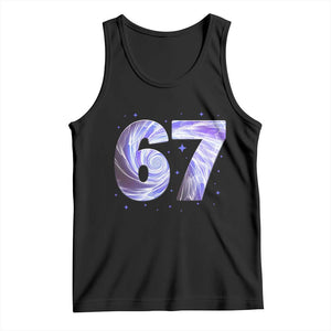 Swirl Effect Printed Six Seven Meme Tank Top Gen Z Alpha Gift TS12 Black Print Your Wear