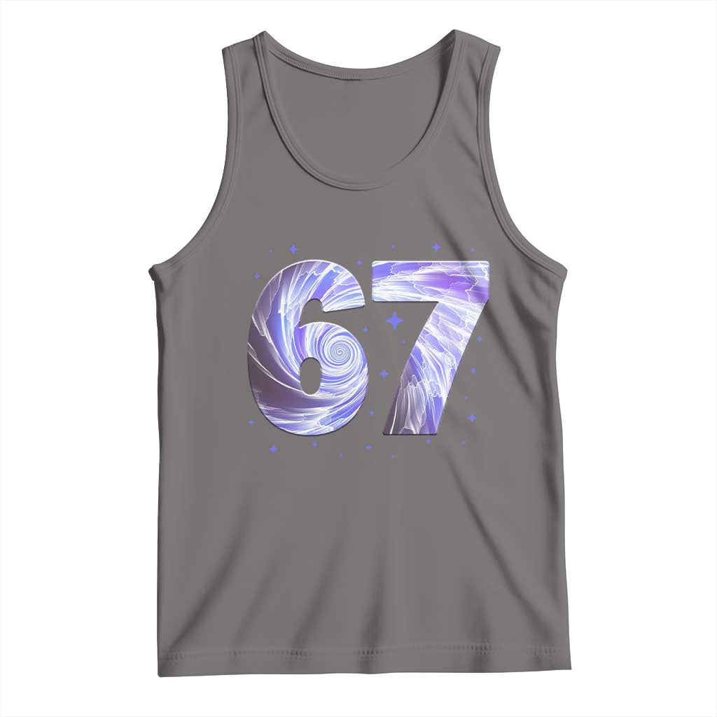 Swirl Effect Printed Six Seven Meme Tank Top Gen Z Alpha Gift TS12 Deep Heather Print Your Wear