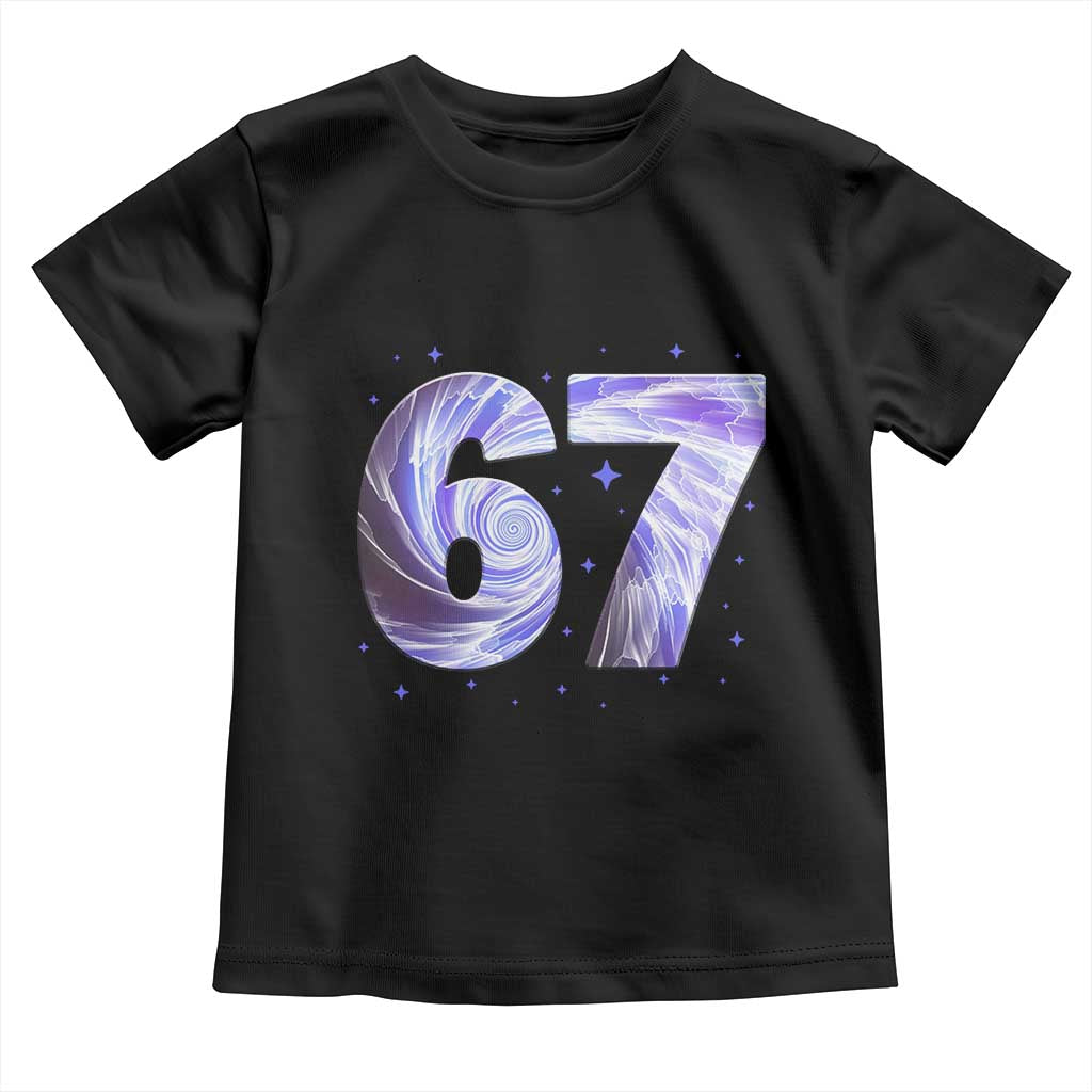 Swirl Effect Printed Six Seven Meme Toddler T Shirt Gen Z Alpha Gift TS12 Black Print Your Wear