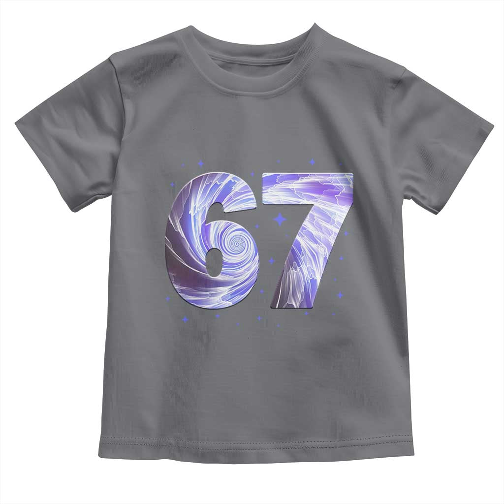 Swirl Effect Printed Six Seven Meme Toddler T Shirt Gen Z Alpha Gift TS12 Charcoal Print Your Wear