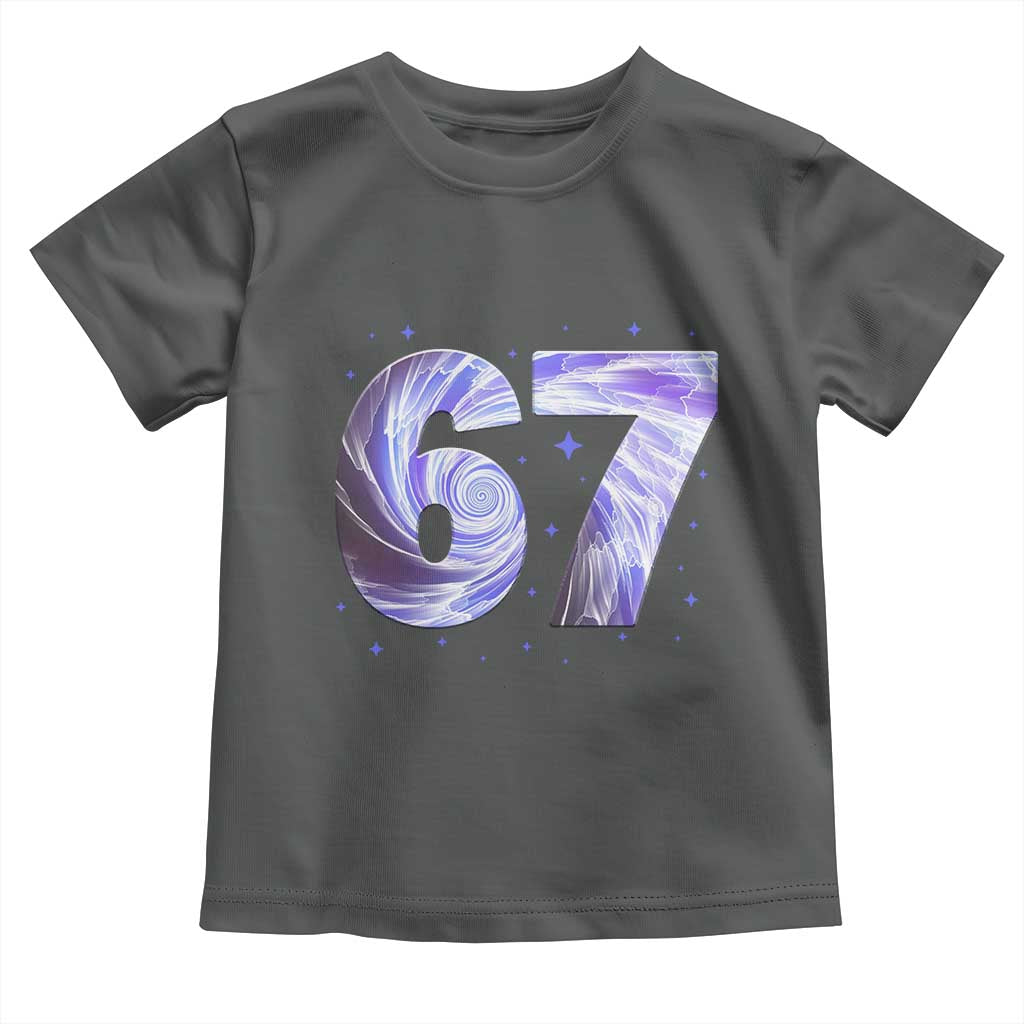 Swirl Effect Printed Six Seven Meme Toddler T Shirt Gen Z Alpha Gift TS12 Dark Heather Print Your Wear