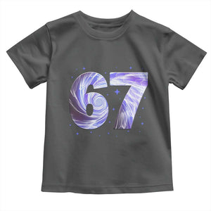 Swirl Effect Printed Six Seven Meme Toddler T Shirt Gen Z Alpha Gift TS12 Dark Heather Print Your Wear