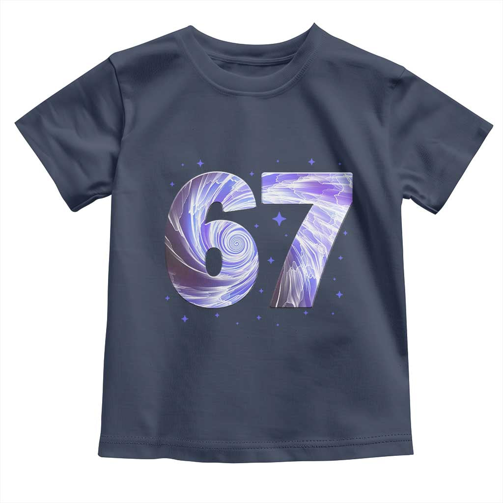 Swirl Effect Printed Six Seven Meme Toddler T Shirt Gen Z Alpha Gift TS12 Navy Print Your Wear