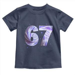 Swirl Effect Printed Six Seven Meme Toddler T Shirt Gen Z Alpha Gift TS12 Navy Print Your Wear