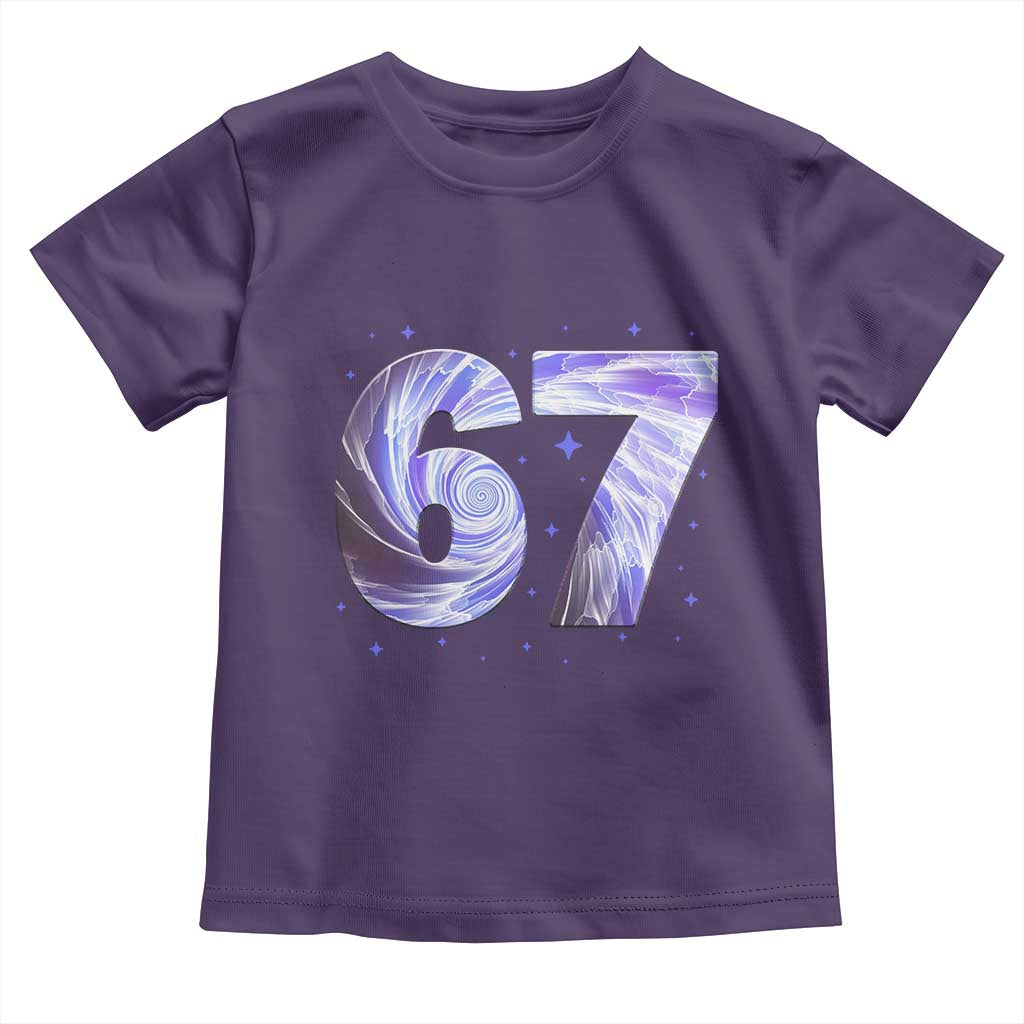 Swirl Effect Printed Six Seven Meme Toddler T Shirt Gen Z Alpha Gift TS12 Purple Print Your Wear