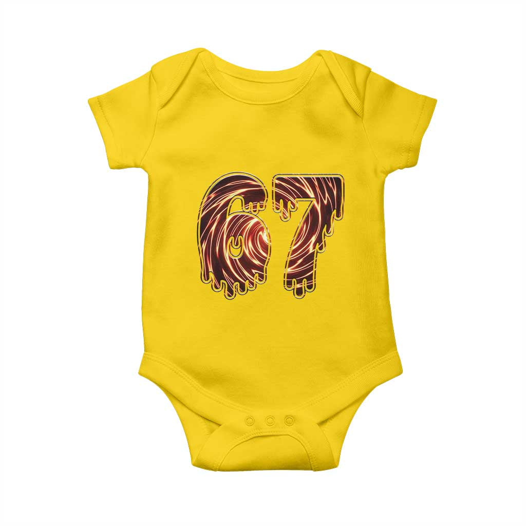 Fire Swirl Effect Printed Baby Onesie Six Seven Meme TS12 Daisy Print Your Wear