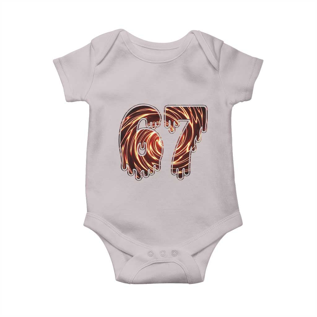 Fire Swirl Effect Printed Baby Onesie Six Seven Meme TS12 Ice Gray Print Your Wear