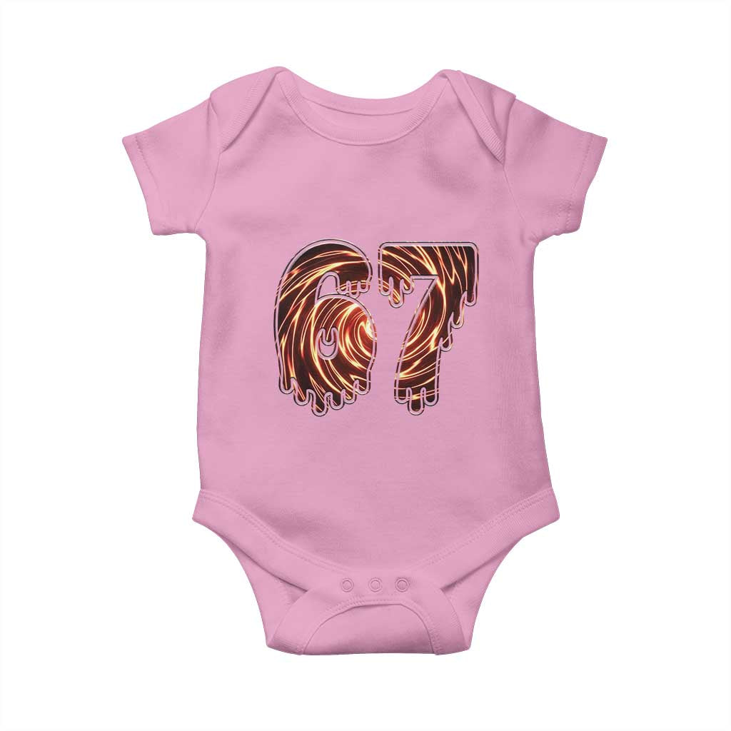 Fire Swirl Effect Printed Baby Onesie Six Seven Meme TS12 Light Pink Print Your Wear