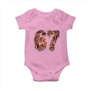 Fire Swirl Effect Printed Baby Onesie Six Seven Meme TS12 Light Pink Print Your Wear
