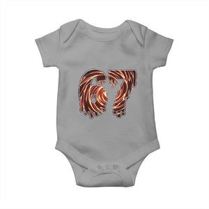 Fire Swirl Effect Printed Baby Onesie Six Seven Meme TS12 Sport Gray Print Your Wear