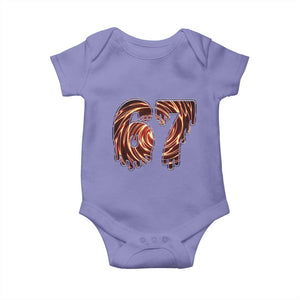 Fire Swirl Effect Printed Baby Onesie Six Seven Meme TS12 Violet Print Your Wear