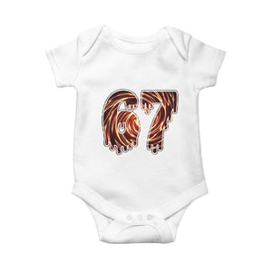 Fire Swirl Effect Printed Baby Onesie Six Seven Meme TS12 White Print Your Wear