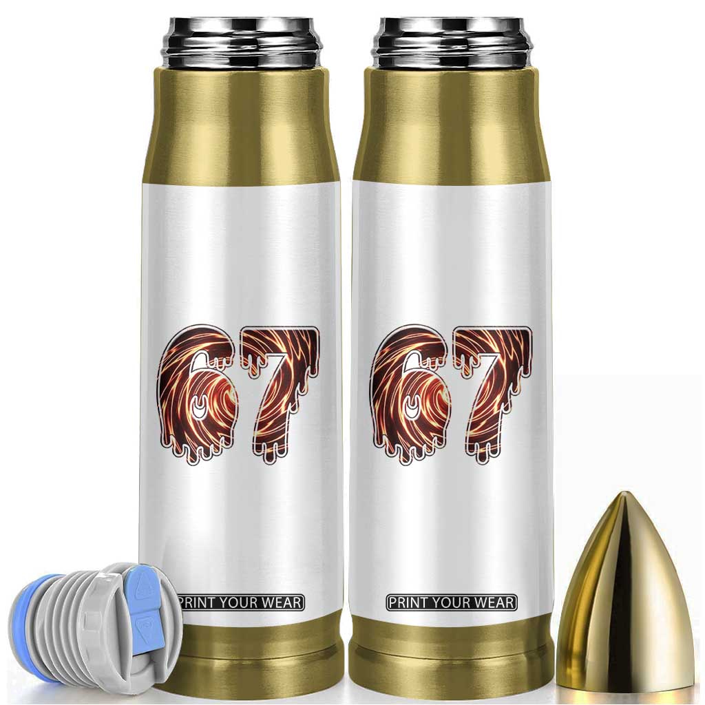 Fire Swirl Effect Printed Bullet Tumbler Six Seven Meme TS12 White Print Your Wear