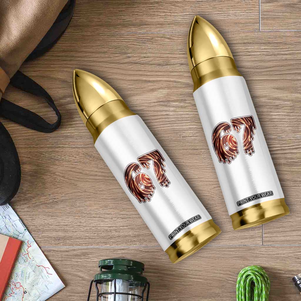 Fire Swirl Effect Printed Bullet Tumbler Six Seven Meme TS12 Print Your Wear