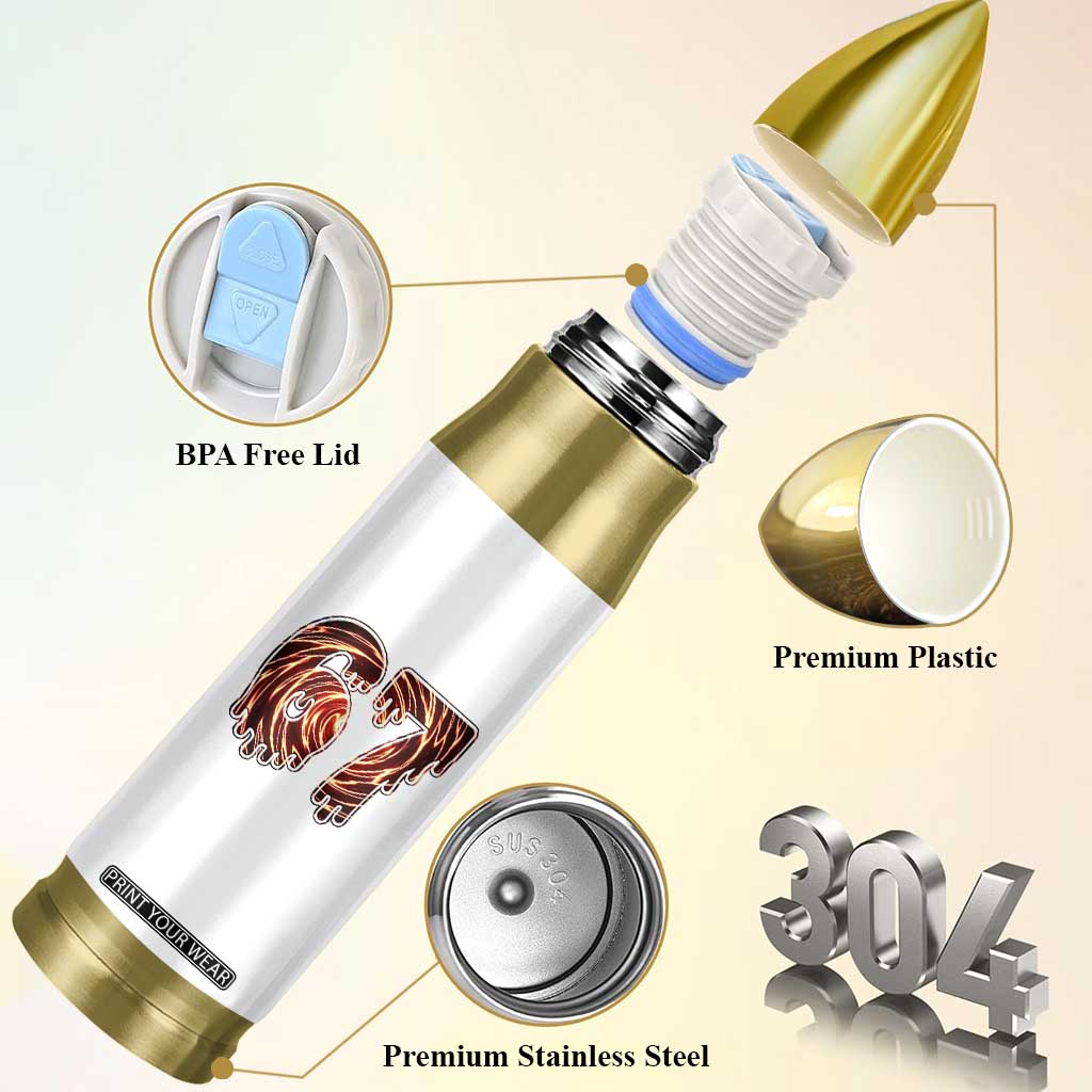 Fire Swirl Effect Printed Bullet Tumbler Six Seven Meme TS12 Print Your Wear