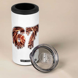 Fire Swirl Effect Printed 4 in 1 Can Cooler Tumbler Six Seven Meme TS12 Print Your Wear