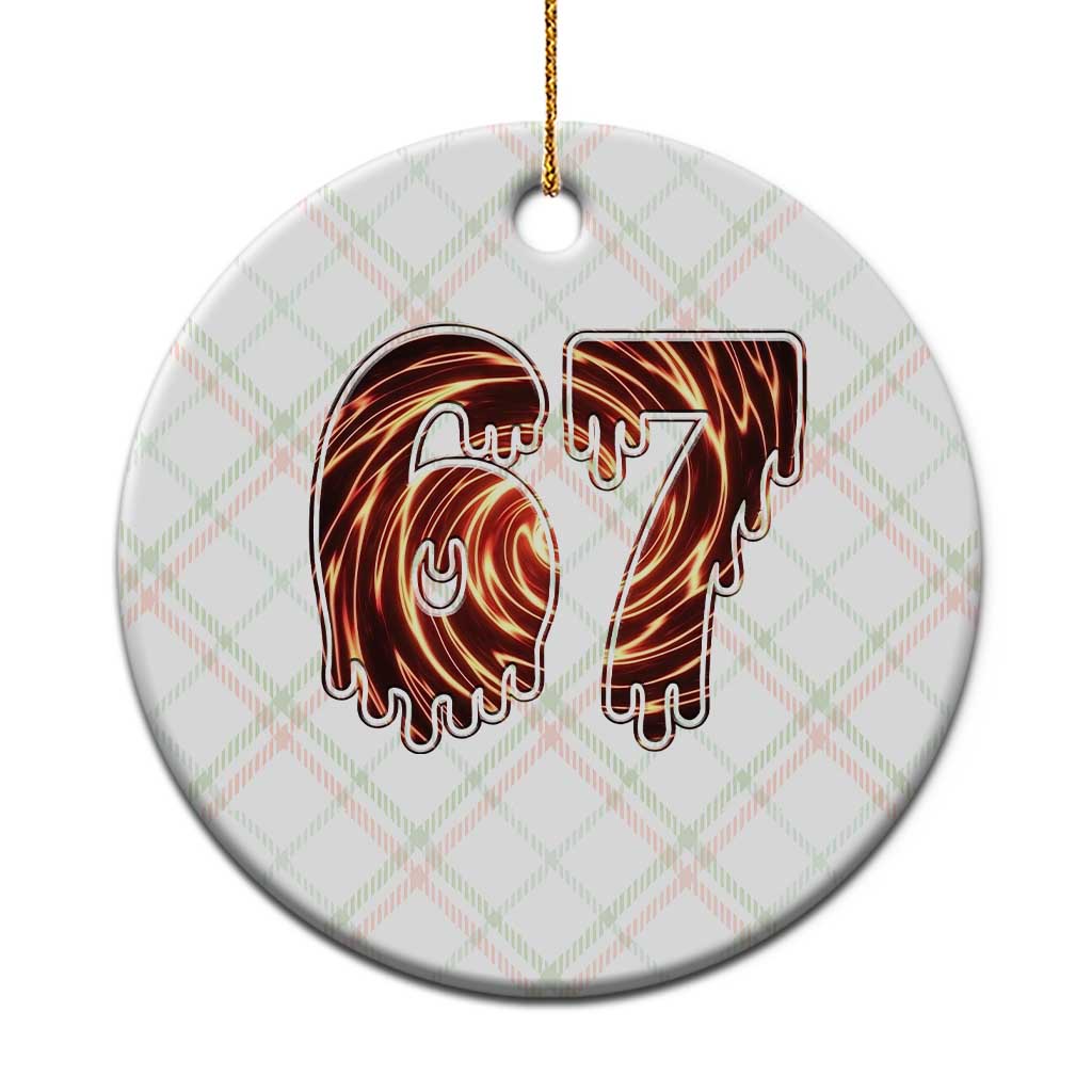 Fire Swirl Effect Printed Ceramic Ornament Six Seven Meme TS12 1pc Christmas Plaid Print Your Wear