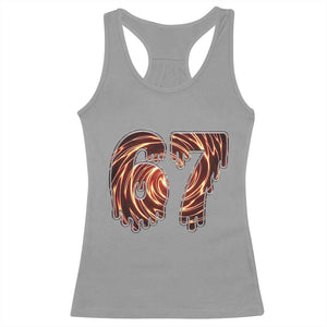 Fire Swirl Effect Printed Racerback Tank Top Six Seven Meme TS12 Sport Gray Print Your Wear