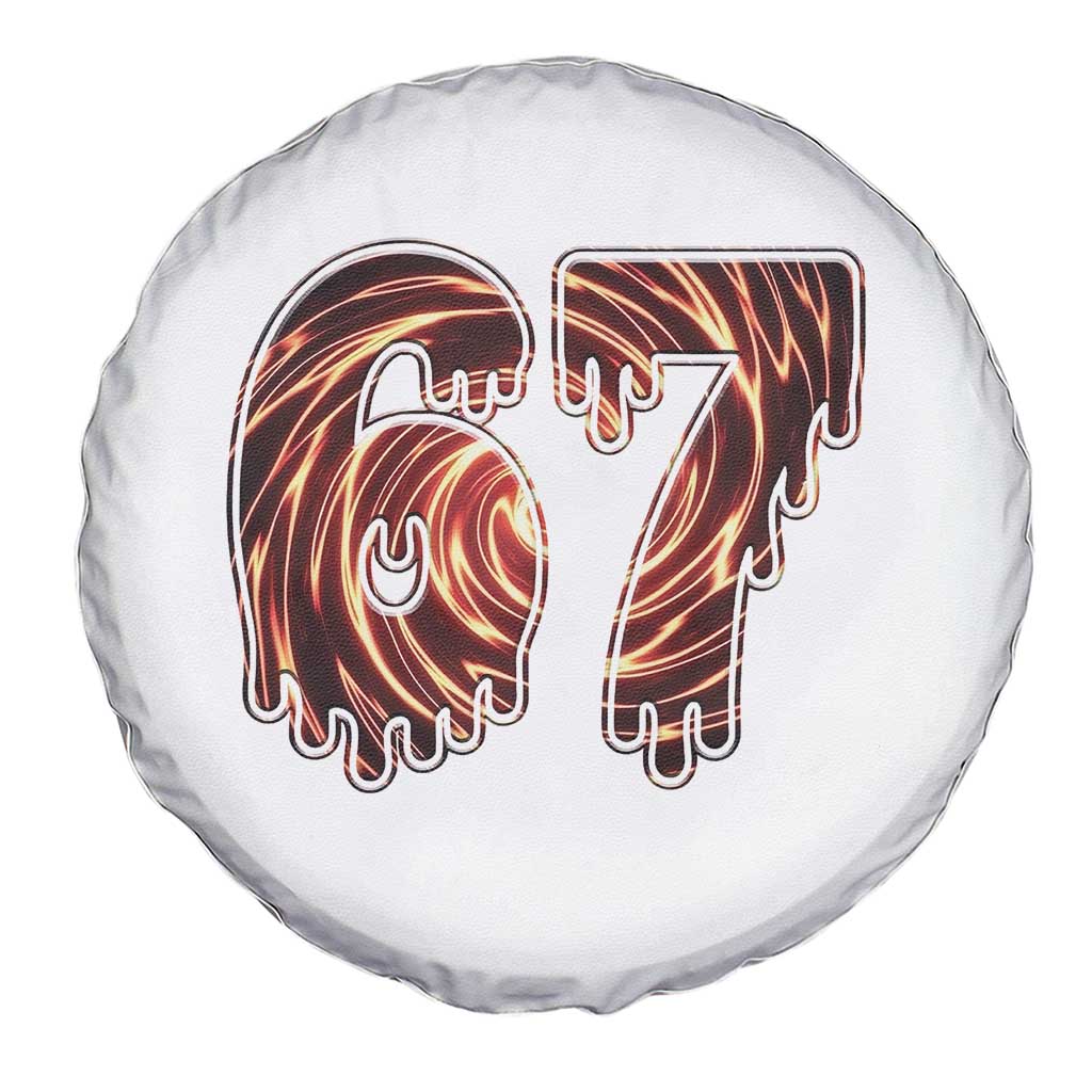 Fire Swirl Effect Printed Spare Tire Cover Six Seven Meme TS12 Print Your Wear