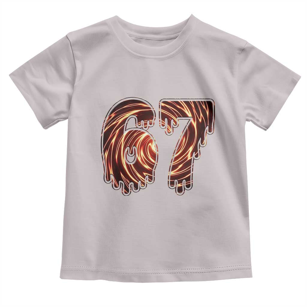 Fire Swirl Effect Printed Toddler T Shirt Six Seven Meme TS12 Ice Gray Print Your Wear