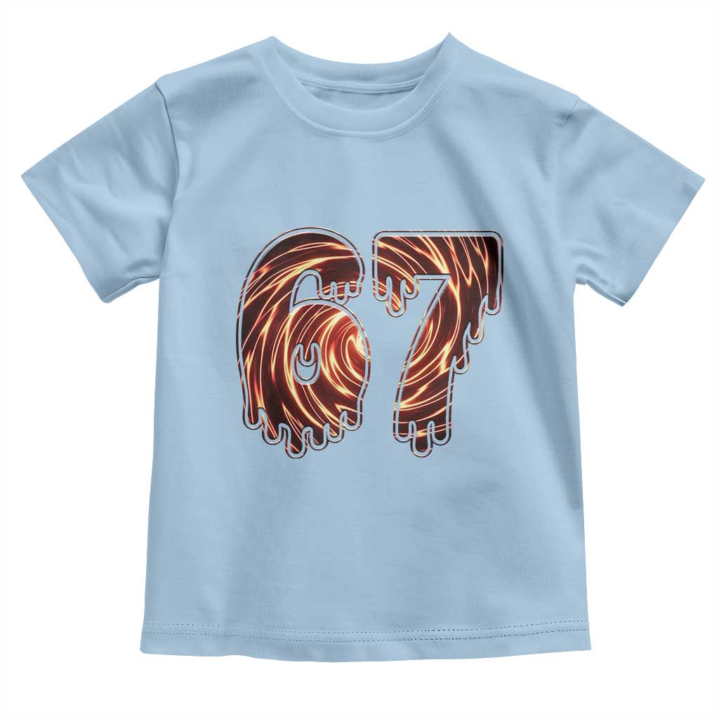 Fire Swirl Effect Printed Toddler T Shirt Six Seven Meme TS12 Light Blue Print Your Wear