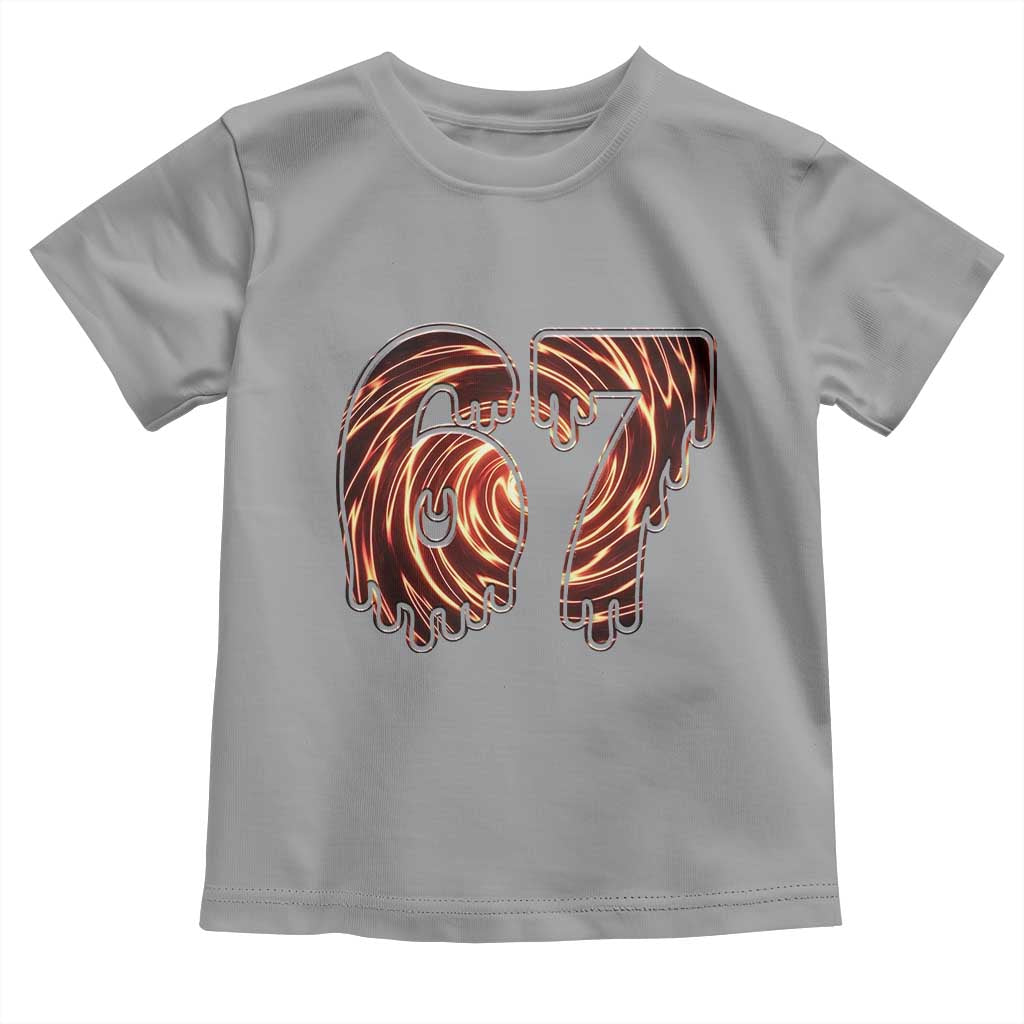 Fire Swirl Effect Printed Toddler T Shirt Six Seven Meme TS12 Sport Gray Print Your Wear