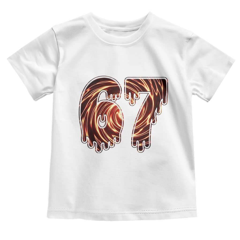 Fire Swirl Effect Printed Toddler T Shirt Six Seven Meme TS12 White Print Your Wear