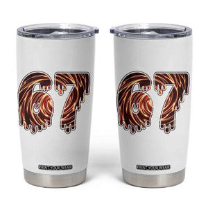 Fire Swirl Effect Printed Tumbler Cup Six Seven Meme TS12 White Print Your Wear