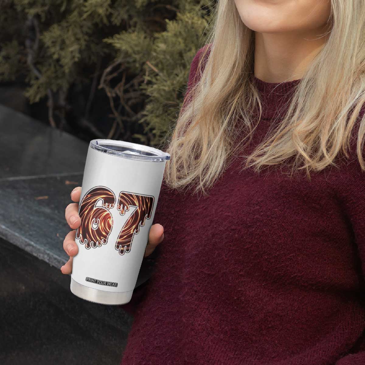 Fire Swirl Effect Printed Tumbler Cup Six Seven Meme TS12 Print Your Wear