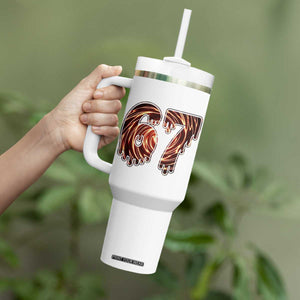 Fire Swirl Effect Printed Tumbler With Handle Six Seven Meme TS12 Print Your Wear