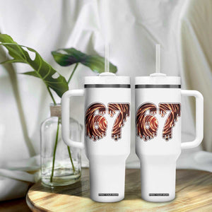 Fire Swirl Effect Printed Tumbler With Handle Six Seven Meme TS12 Print Your Wear