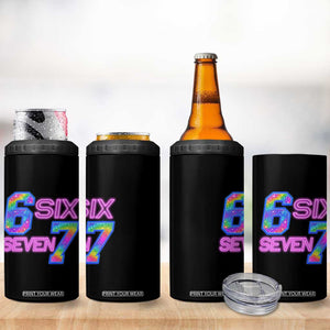 Colorful Neon Light Effect 4 in 1 Can Cooler Tumbler Six Seven Meme TS12 Print Your Wear
